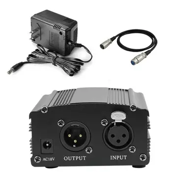 

1-Channel 48V Power Supply With Adapter, BONUS+XLR 3 Pin Microphone Cable For Any Condenser Microphone Music Recording Equipment