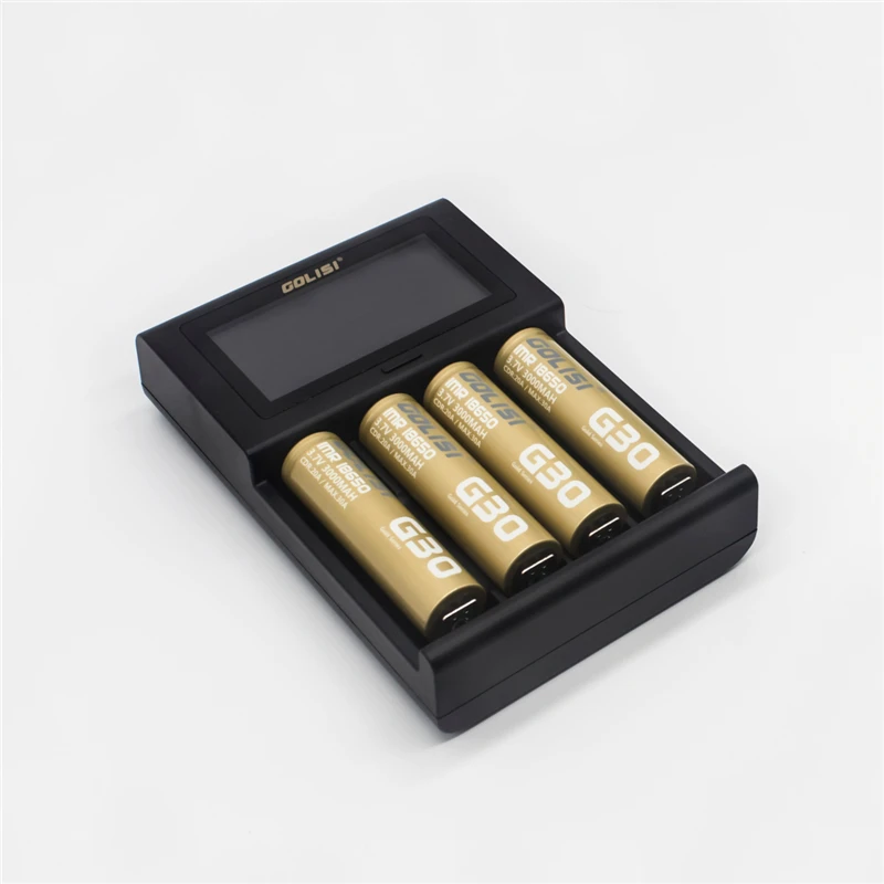 GOLISI i4 Smart Charger 18650 26650 20700 Аккумулятор ЖК дисплей USB 4 слота Зарядка AA AAA