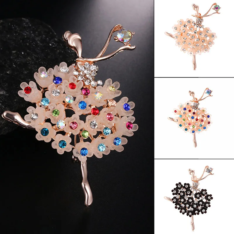 

Classic Ballet Girl Brooches for Women Metal Pave Opal Female Brooch Pins for Clothing Scarf Party Jewelry Accessories