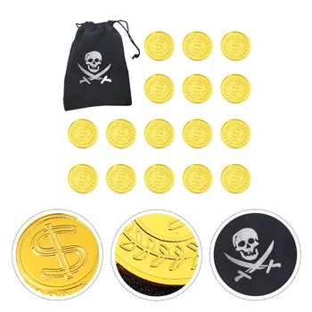 

1 Set of Pirates Gold Coins Plastic Gold Coins Prop