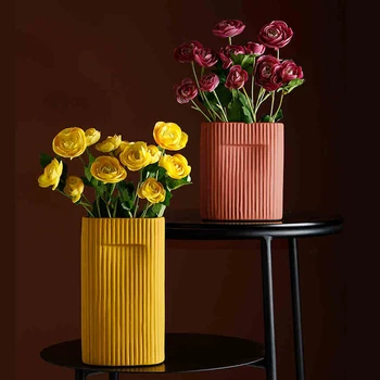 

Nordic Vase Home Decor Ceramic Living Room Decoration Flower Pot Accessories Simple Vases ваза декор для дома горшки для цветов