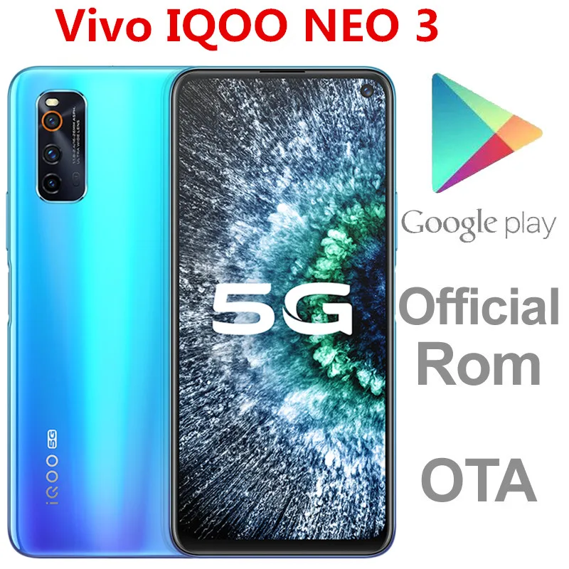 Vivo IQOO NEO 3 смартфон с 48.0MP + 8.0MP 2.0MP 16.0MP Snapdragon 865 Android 10 0 144 Гц экран функцией быстрой