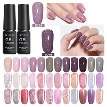 LILYCUTE 7 мл розовая серия блеск УФ-гель для ногтей сверкающий Полупостоянный лак для ногтей замачиваемый Гель-лак сухой с светодиодный лампой(China)