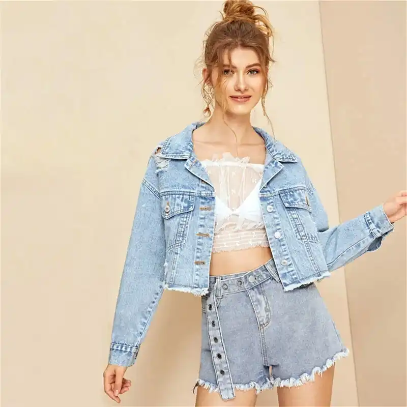 frayed edge denim jacket