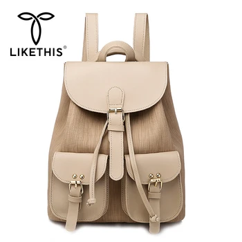 

LIKETHIS Women Backpack Waterproof Large Female Shoulder Bag Large Capacity Simple Style Casual 2019 Bags Anti-theft School Girl