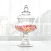Creativity Tall Feet Clear Storage Jar with Lid European Modern Grain Dispenser Coffee Table Desktop Candy Snacks Glass Bottle 4