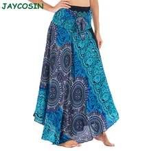 JAYCOSIN, модная, бохо, цветочный принт, Холтер, длинная юбка, повседневная, эластичная талия, юбки для женщин, летняя, Пляжная, Faldas Mujer Moda 1218