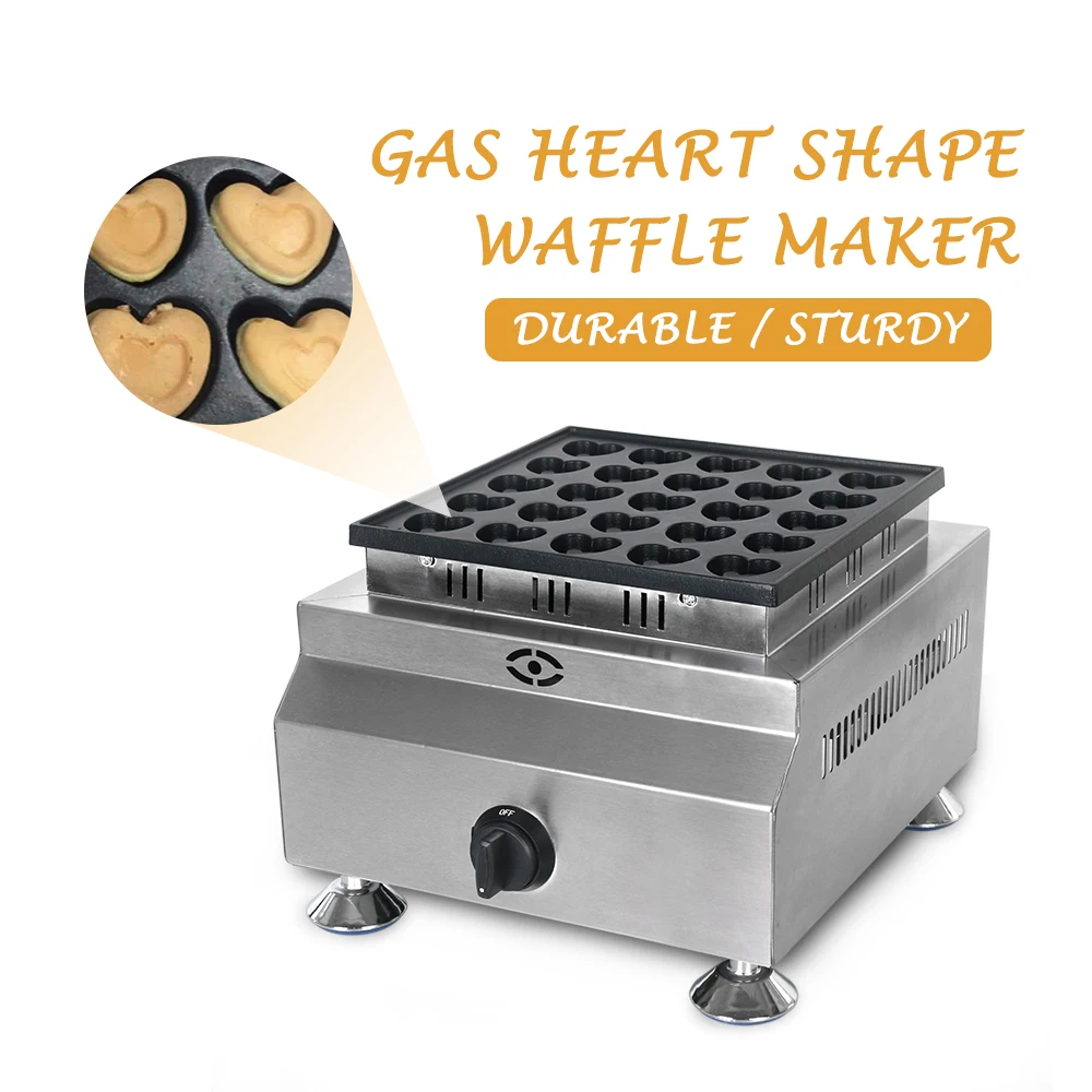 

Gas 25-Hole Heart shaped Pancake Baking Machine Mini Waffle Maker Muffin Puff Pastry Sweet Poffertjes Dessert Non-stick Pan Bake