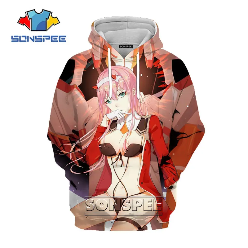 Толстовки SONSPEE Darling In The Franxx сексуальный стиль 3D принт аниме девушка Харадзюку