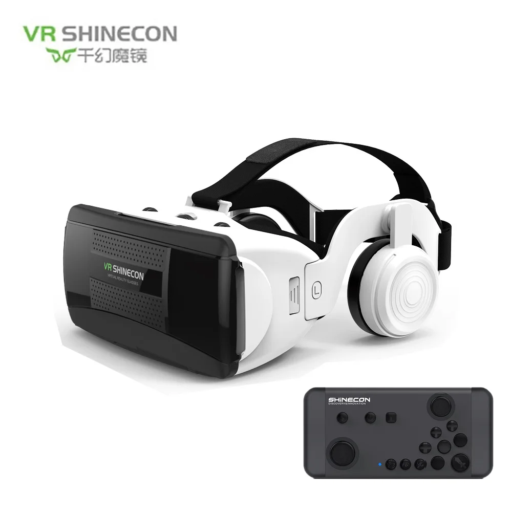 Новейшие очки виртуальной реальности 3D очки виртуальной реальности shinecon VR гарнитура шлем для смартфона смартфон картон Google(4-6,3 - Цвет: VR plus 086 remote