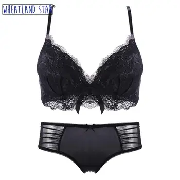 

Wire Free Bra and Underwear Set Push Up Bra for Women's Lingerie 2020 Intimates Underwear Adjusted Straps Underwear & Sleepwears