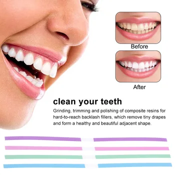 

60PCS 150mm * 4mm Dental polishing strip Polyester Polishing Stick Strip with Single Side polishing side Polystrips Teeth White