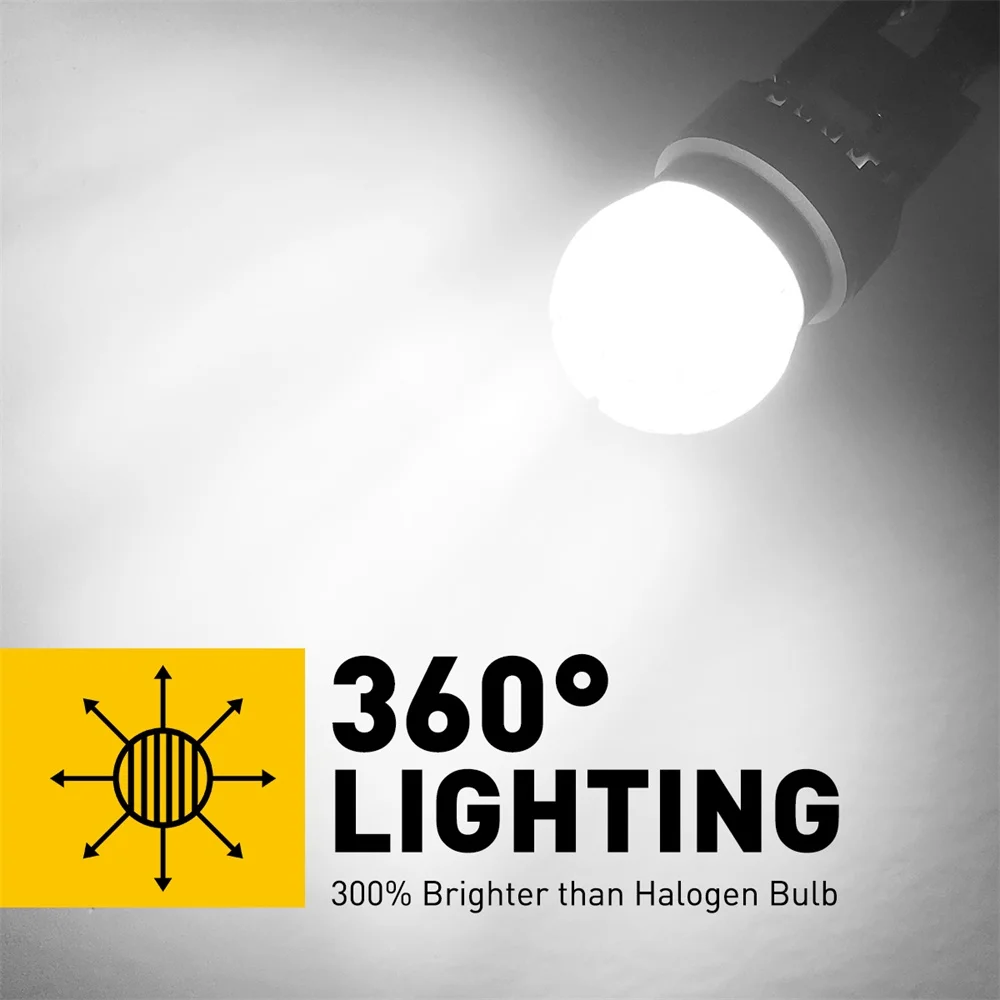 Enhanced LED Turn Signal and Tail Light Bulbs, 6000K White, 12V, Pack of 2