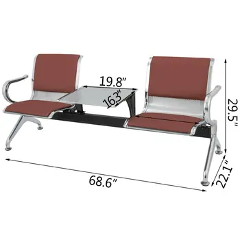 

High-strength smooth 2-seater conference chair cantilever chair recliner waiting chair visitor chair quick installation