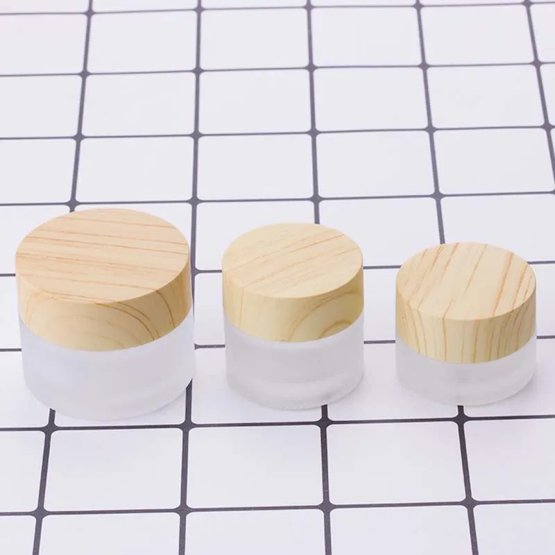 5g-100g Mini Glass Empty Jar Pots Cosmetic Makeup Inner Lid Face Cream Lip Balm Container My Refillable Bottles