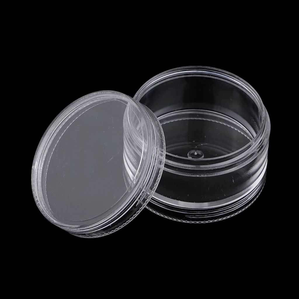 3Sets 5 Stackable Clear Jar Small Item Storage Box Screw Jar Nail Art Containers