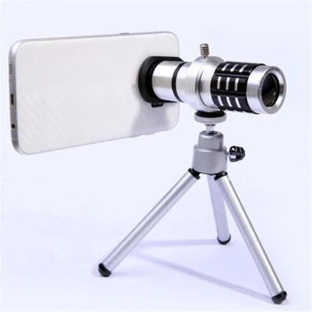 

Agnicy 12X High Power Monoculars Large Objective Lens Manual Focus HD Mobile Phone Telescope