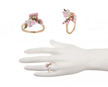 

2020 Top Fashion Promotion Tin Alloy Women Semi-precious Fairy Anel Masculino Anillos Anel Bird Series Cherry Blossom Ring
