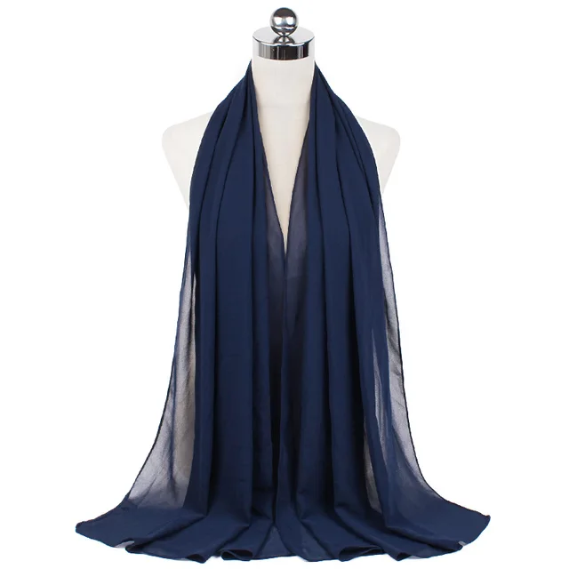 High Quality Good Stitching Stitch Plain Premium Heavy Chiffon Hijab Scarf Malaysian Women's Scarves Hijabs Long Shawl Shawls 9