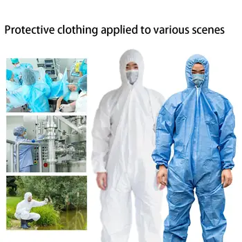 

Disposable Overalls Protective Clothing For Painting Polishing Epidemic Prevention Breeding Enzyme Bath Jumpsuit Hooded Boots