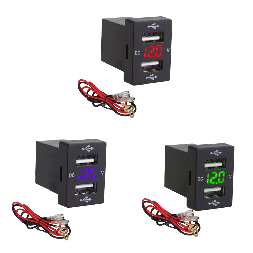 Авто USB зарядное устройство Автомобильное вольтметр зарядное устройство прочное автомобильное зарядное устройство для телефона розетка напряжение дисплей 3.1A ABS Practica
