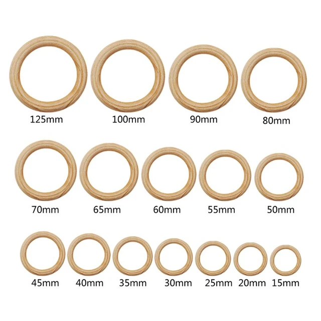 Natural Wood Ring Crafts (pack Of 50) Different Sizes (70mm, 65mm, 50mm,  40mm, 30mm) Untreated Wood Ring Crafts, Lace Accessories & Crafts,  Decoration