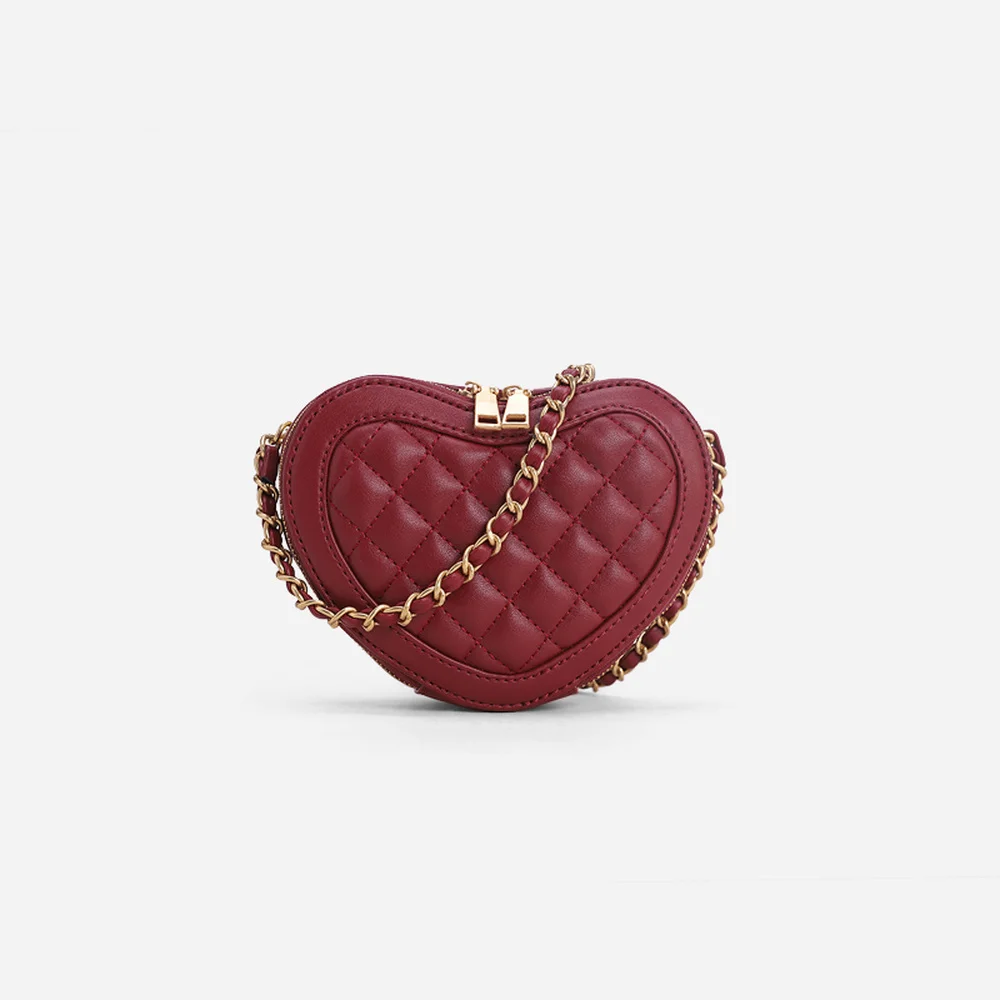 

Chain Bag Peach Heart Love Bag Women's Bag 2019 New Heart-shaped Mini Slant Bag Bag