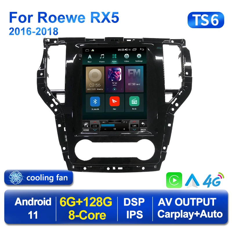 Автомагнитола Carplay 128 ГГц Android 11 для MG/Roewe RX5 2016-2018 стерео экран Tesla аудио
