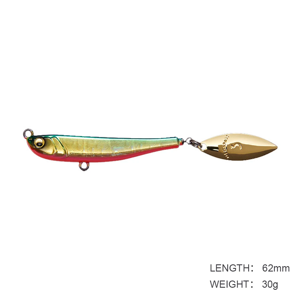 Jig Bait Winter Fishing with Spinner Spoon Fishing Lures 62mm 30g Jigs Trout Winter Fishing Hard Baits Tackle Pesca Makippa 30G