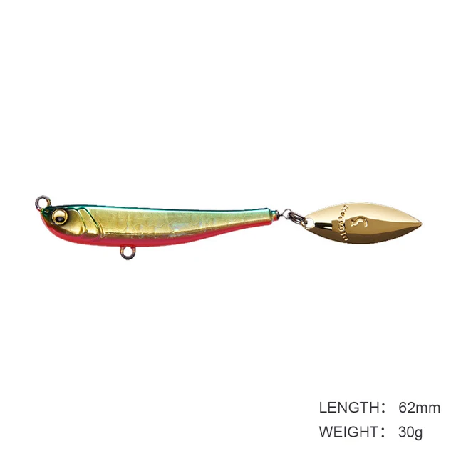 Jig Bait Winter Fishing with Spinner Spoon Fishing Lures 62mm 30g Jigs Trout Winter Fishing Hard Baits Tackle Pesca Makippa 30G Clear