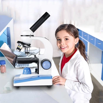 

Optical digital Microscope 40X-640X Magnification LED Light Cordless Lab Biology Biological Student Class Cordless Beginner