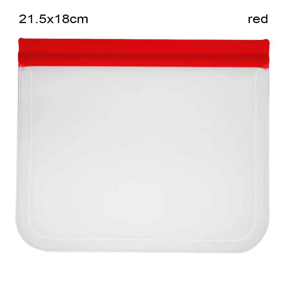 red 1 Кухня домашняя сумка для хранения продуктов полупрозрачный многоразовый силиконовый Ziplock мешок контейнеры для фруктов Вакуумный Герметичный органайзер для холодильника - Цвет: red 1