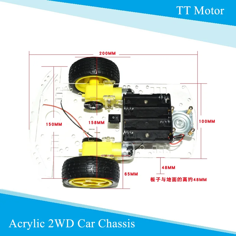 

New 2WD Intelligent Car Robot Chassis with TT Motor And Speed Encoder DIY RC Toy TT Motor Remote Control Toy DIY Set