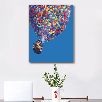 

painting by numbers art paint by number Diy up balloon illustration hand-filled color decoration painting oil paintin