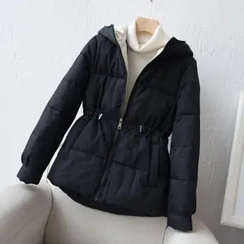 

2019 Women Winter With Hooded Parkas Coat Female Solid Thick Down Cotton Jacket Cotton-Padded Short Jacket