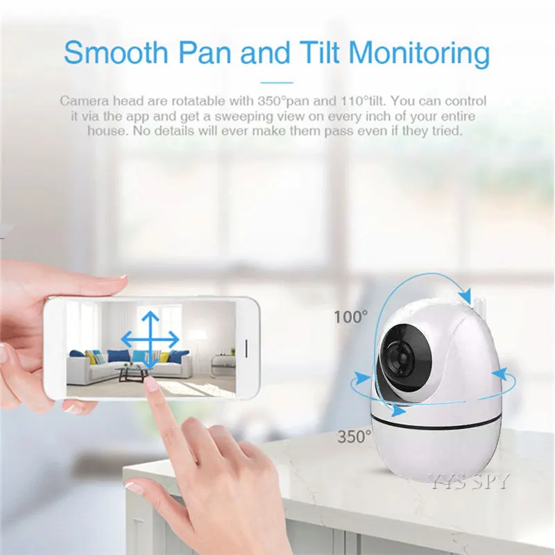 Мини камера FHD 1080 P Wifi AI H.265 PTZ CCTV IP Micro Cam IR Cut ночное видение обнаружение движения