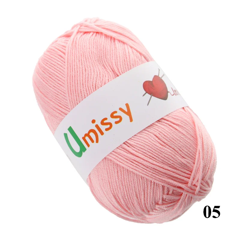 1pc 05 1 шт. пряжа трикотажная Бамбуковой Пряжи Пряжи Хлопкового Волокна для Baby Дети Вязание Свитера Hat Eco-Friendly 50 г/Шар - Цвет: 1pc 05
