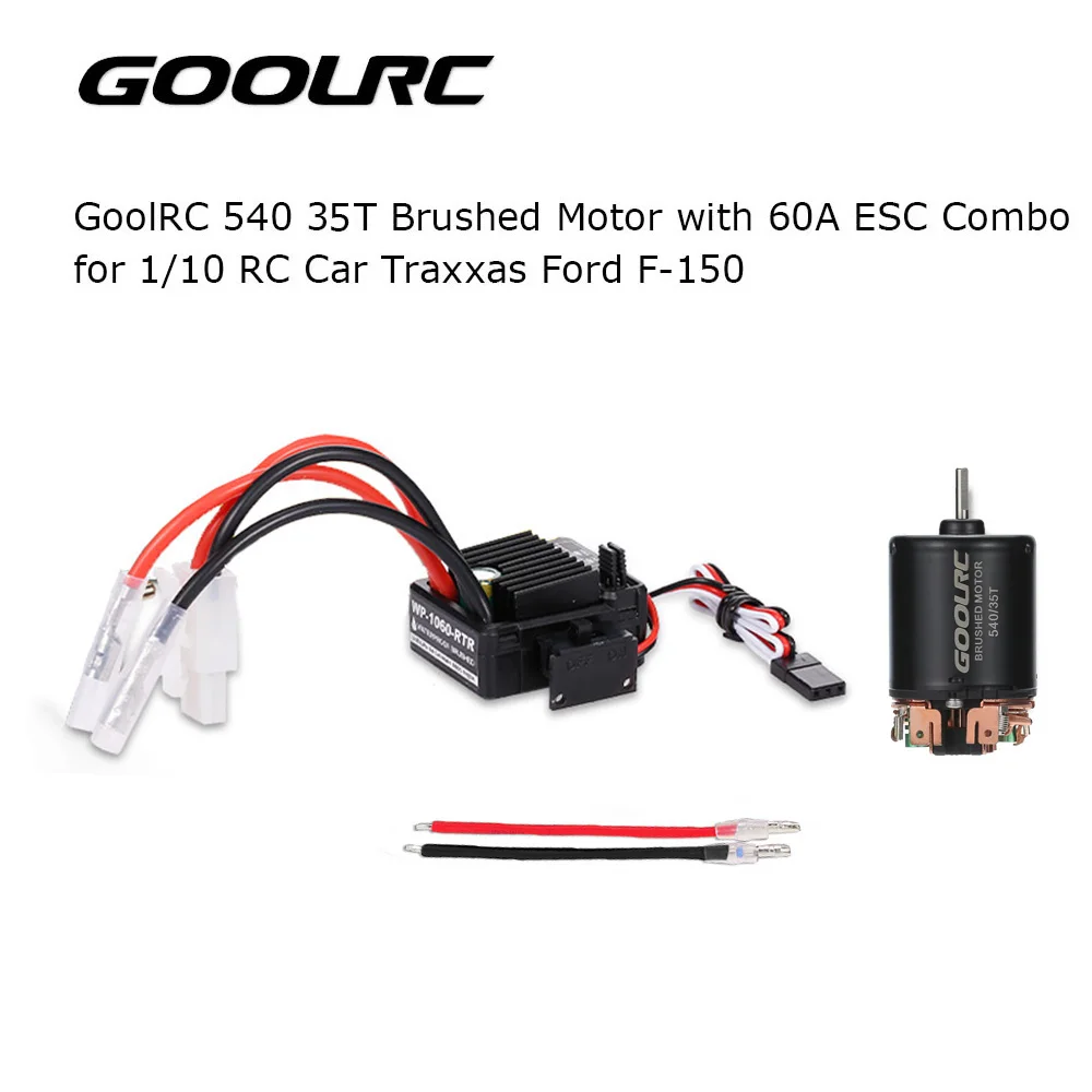 GoolRC 540 35T 4 полюса щеточный двигатель и 60A водонепроницаемый щеткой ESC электронный