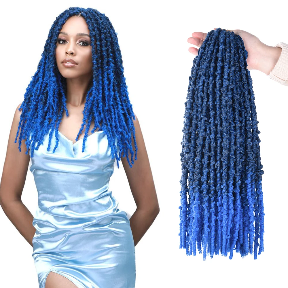 

DinDong Synthetic 18 inch Butterfly Locs Braids Goddess Faux Dread Locks Braids Braiding Hair Extensions Bohemian Locs For Women