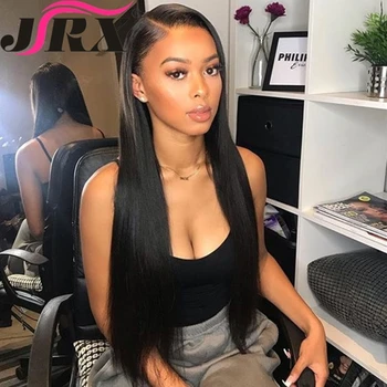 

Full Lace Human Hair Wigs Brazilian Straight Remy Hair Bleached Knots 8-26 Long Inch 150% Density Pre Plucked For Black Women