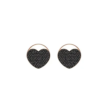 

Gifts For Women Earrings Creative Black Heart Romantic Female Rose Gold Colour New Jewelry