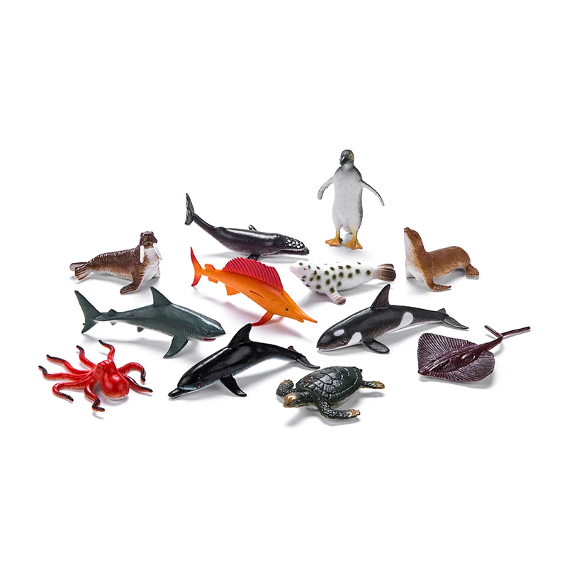 Figuras de animales marinos coleccionables para niños, 5 uds., de PVC, vida marítima océano, regalo de colección educativo