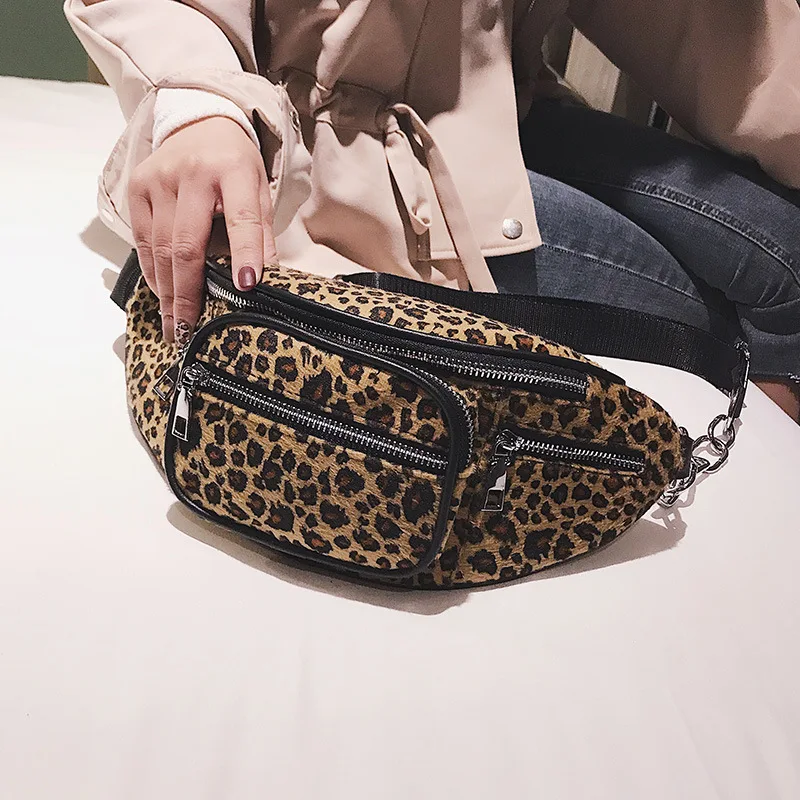 

2019 New Style Fashion Leopord Pattern WOMEN'S Bag Shoulder Bag Chain Wallet