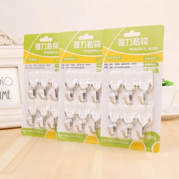 

Multifunctional Clothes Hook Towel Hook White Powerful Multipurpose Stick Hook 6 Pack