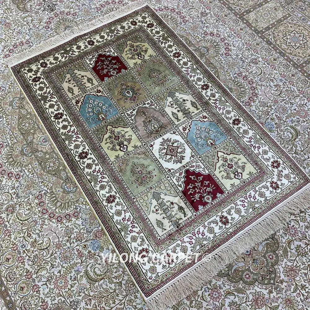 Yilong 2,5 'x4' ручной узлом Шелковый персидский сад дизайн традиционные ковры(HF189B