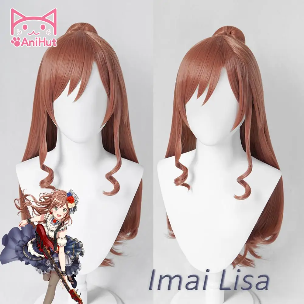 AniHut Imai Lisa парик игра взрыва мечта! Парик для косплея коричневый синтетические женские волосы Аниме BanG Dream Косплей Imai костюм Лиза