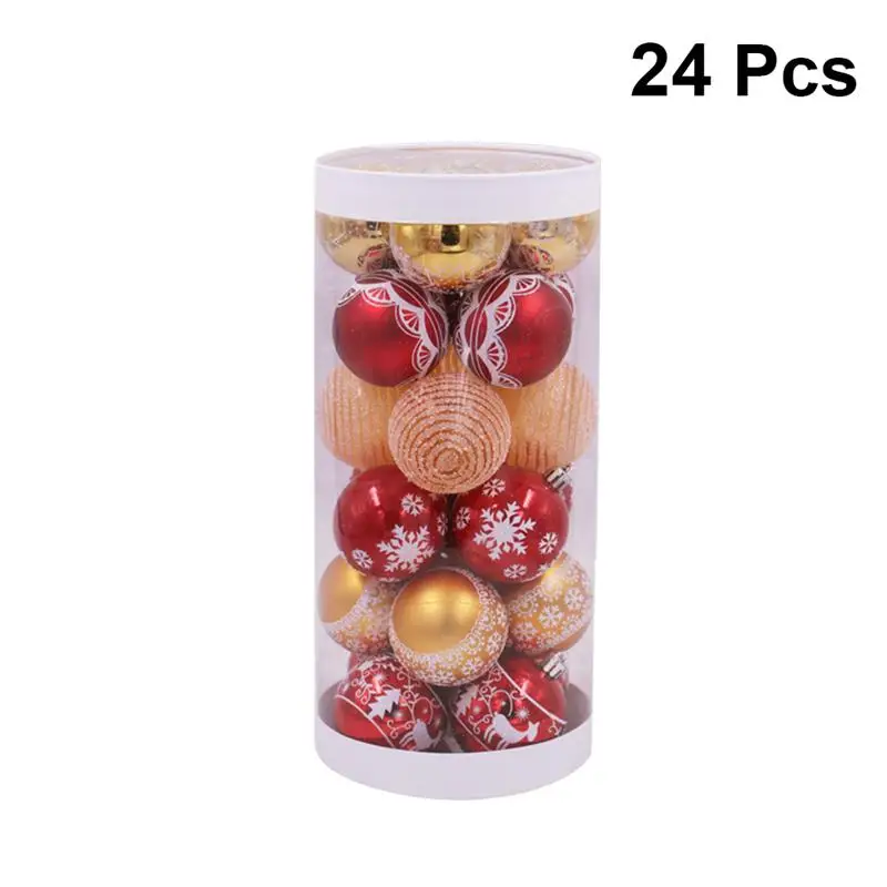 24 шт 6 см рождественские окрашенные шары блестки Висячие цветная Рождественская елка украшения орнамент подвесной кулон для магазина дома