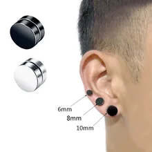 No Ear Hole Women Men Magnetic Stainless steel Stud Earrings Black Patch Health Jewelry Magnets Of Lazy Paste Slim Patch