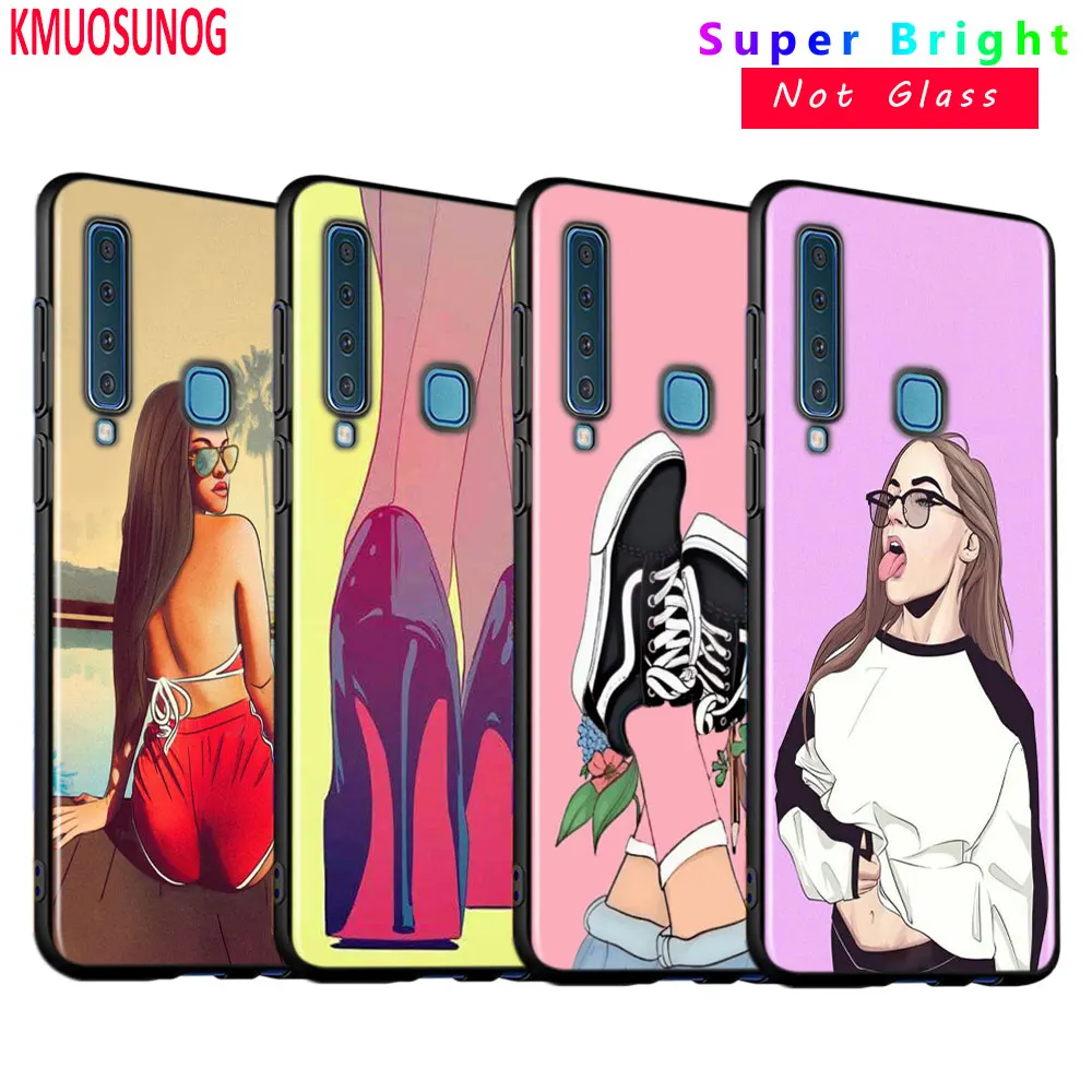 

Black Silicone Cover Fashion body pop art for Samsung Galaxy A9 A7 2018 A8 A6 Plus A5 A3 Star 2017 2016 Phone Case