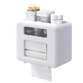

Toilet Paper Holder Waterproof Wall Mounted for Toilet Paper Tray Roll Paper Tube Storage Box Tray Tissue Box Shelf Bathroom